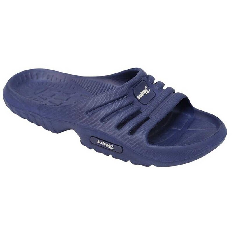 Softee Chanclas para piscina antihongos. Color azul y negro