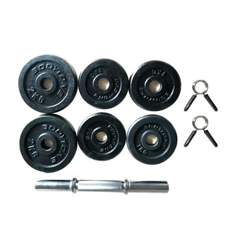 Set Mancuerna 10kg de 28 mm diámetro. Material Fitness.
