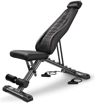 Banco de Musculación Plegable, Ajustable y Multifuncional. Aguanta 300 kg