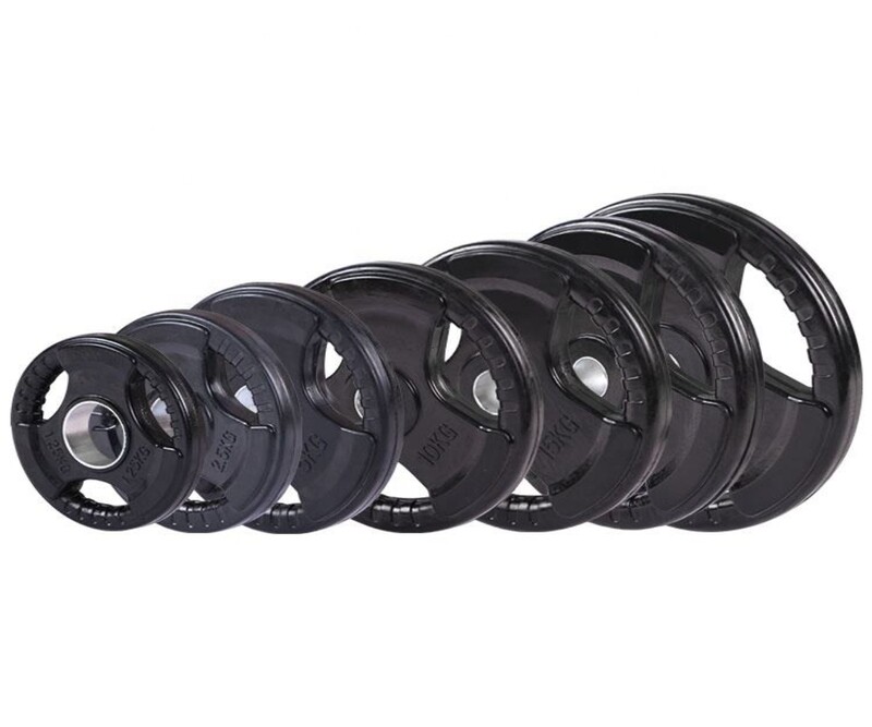 Disco de Pesas 1,25-25 kg Olímpico 50 mm Goma Premium 3 Agarres