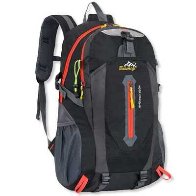 Mochila Impermeable 30 L Negra con 6 Múltiples Bolsillos