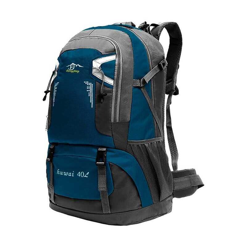 Mochila Azul 40 Litros Impermeable con Cierre Asas y Correas de Seguridad