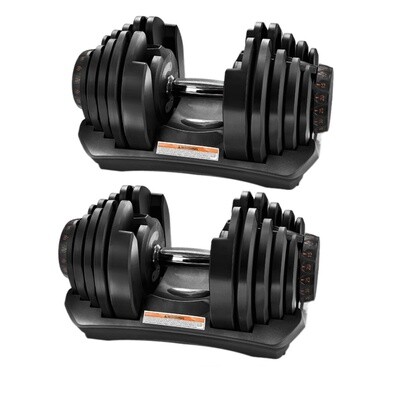 2 Mancuernas Ajustables Power 5-40 kg (Par) con Base de Almacenamiento