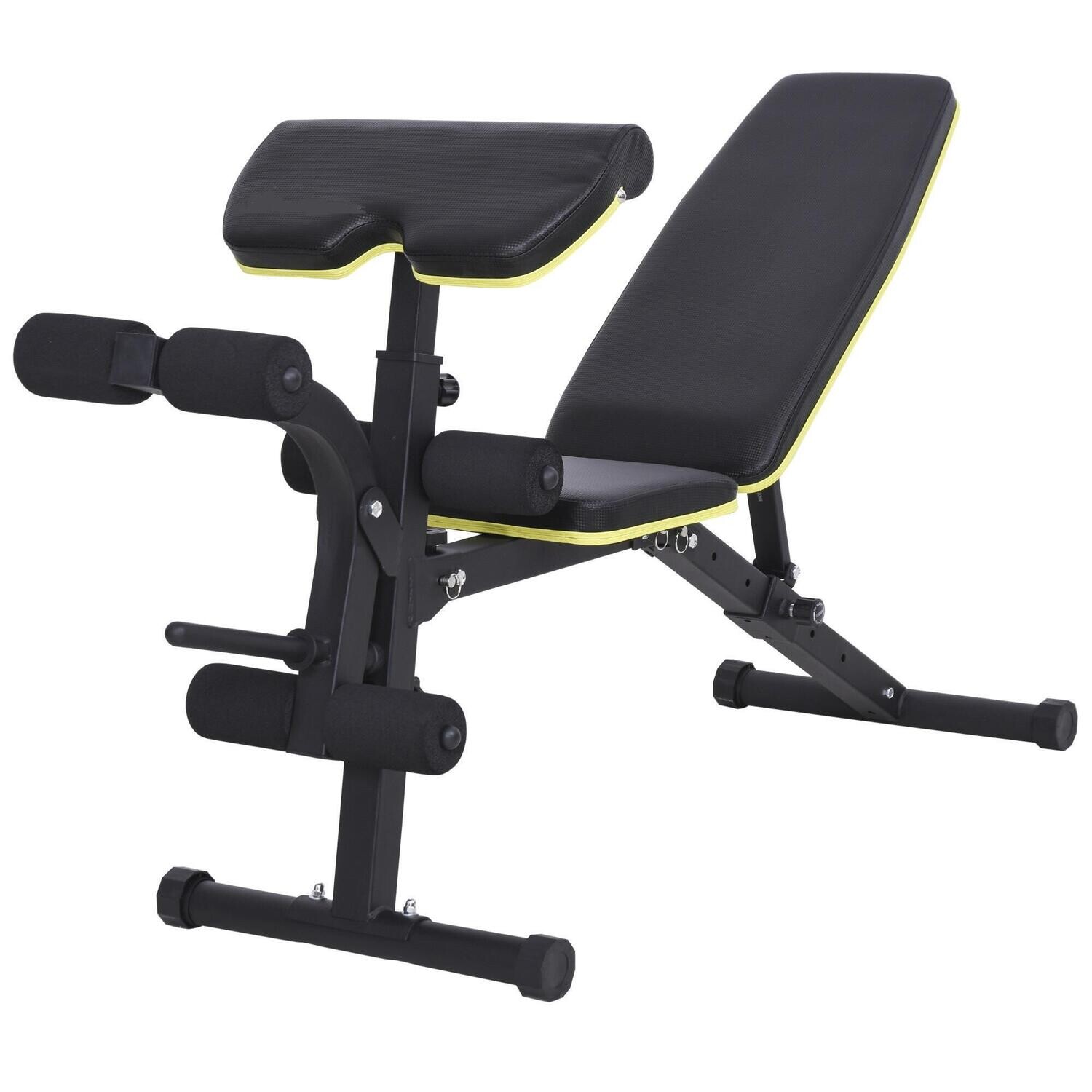 Banco Musculación Multifuncional Plegable con Curl Predicador