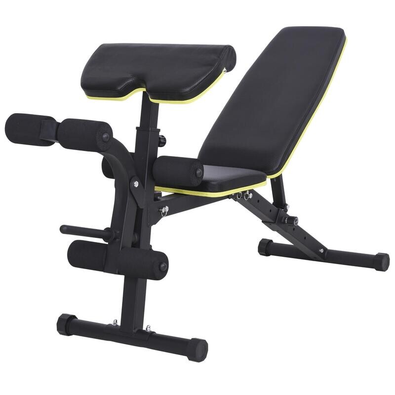 Banco Musculación Multifuncional Plegable con Curl Predicador