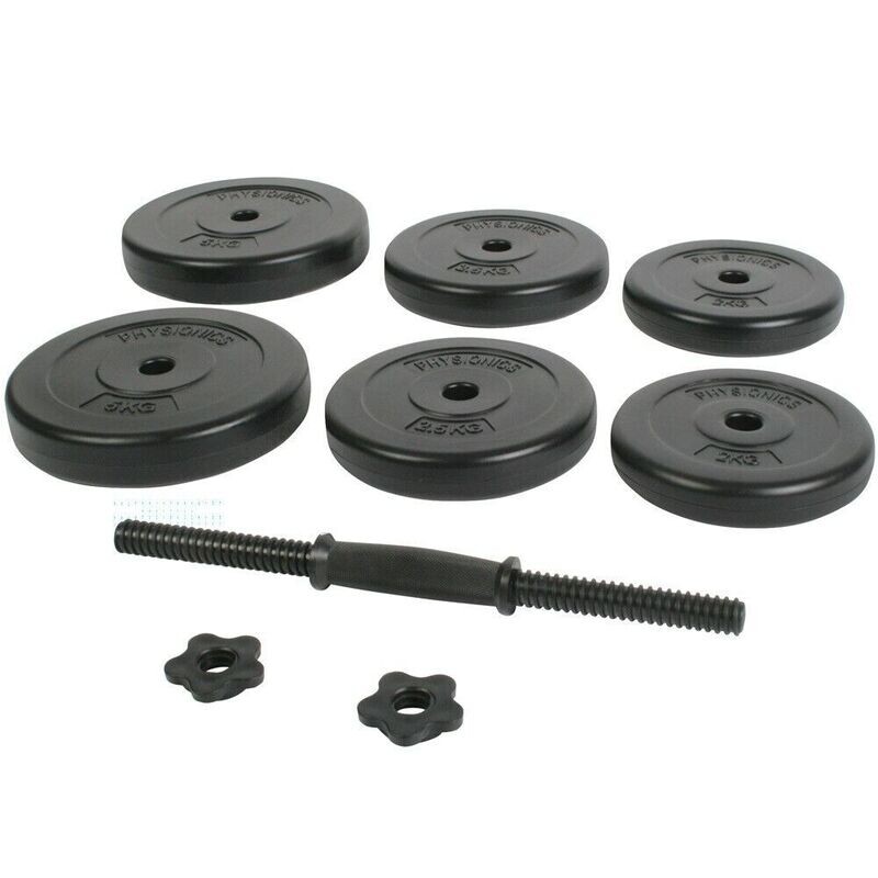 Kit Set Mancuernas 20 kg 25 mm Cierres de Estrella Acero Musculación