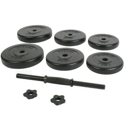 Kit Set Mancuernas 20 kg 25 mm Cierres de Estrella Acero Musculación