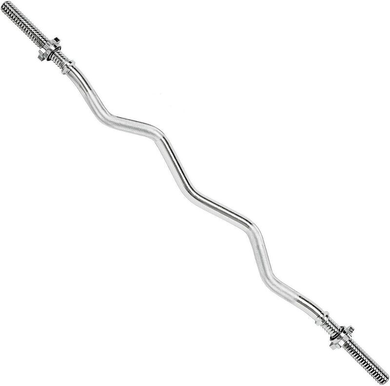 Barra Curl Z 1,20 m Musculación de 28 mm con Carga Máxima 160 kg