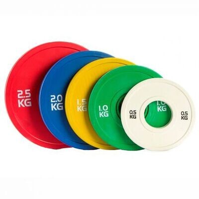 Discos Olímpicos Bumper Competición Fraccional 0,5-2,5 KG | 50 MM