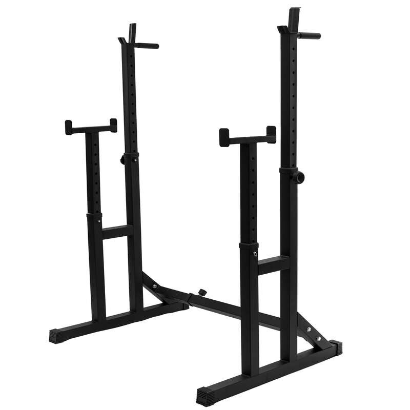 Soporte Rack Negro Ajustable Power Levantamiento de Pesas Multifuncional Fitness