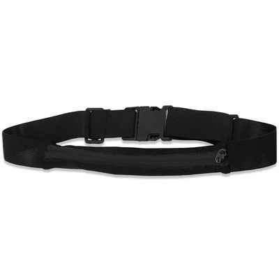 Riñonera Deportiva Ajustable Negra con Bolsillo elástico con cremallera