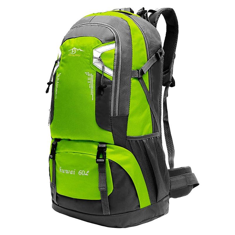 Mochila Verde 60 Litros Impermeable con Cierres Asas y Correas de Seguridad