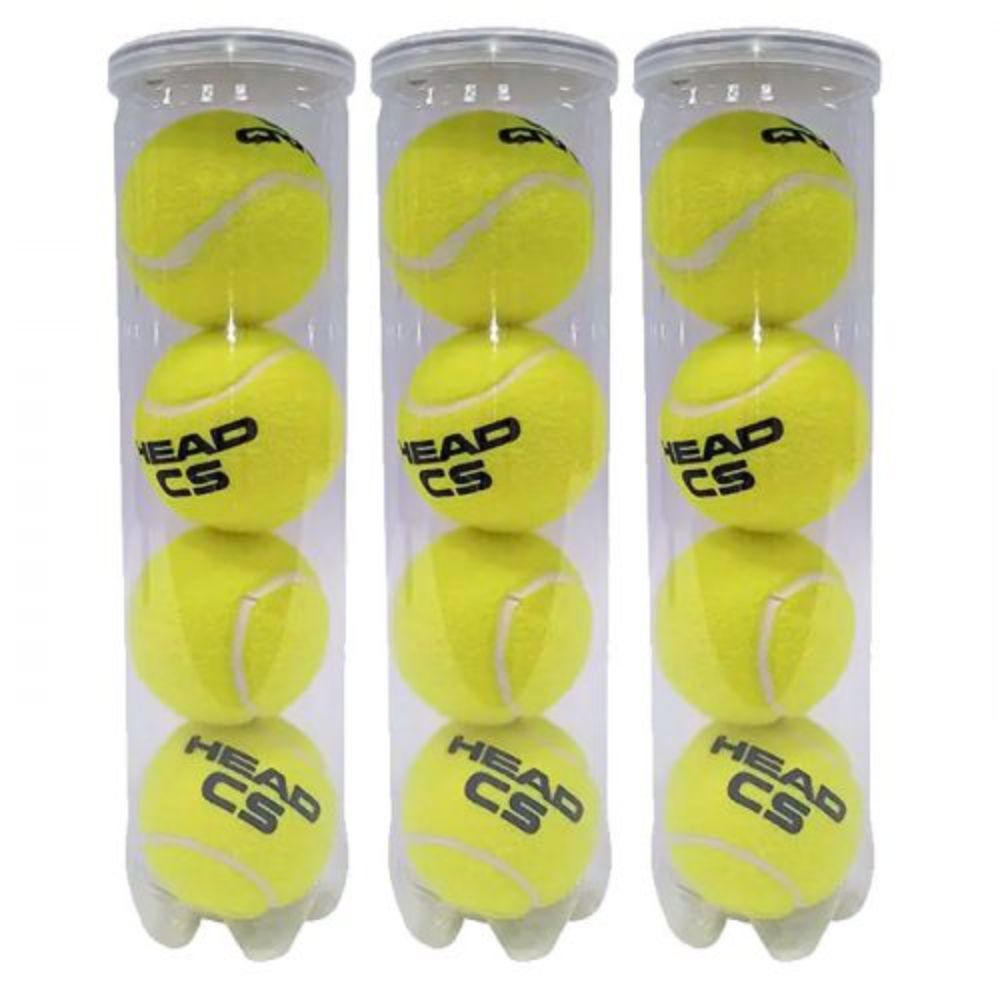 Pack de 3 Botes de 4 Pelotas HEAD CS - Buena Durabilidad