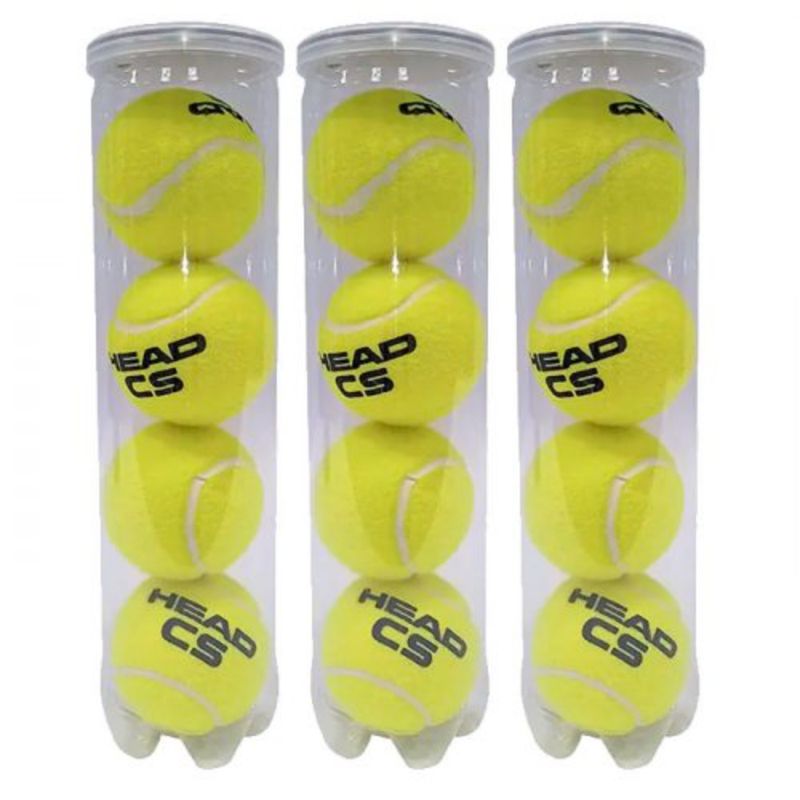Pack de 3 Botes de 4 Pelotas HEAD CS - Buena Durabilidad
