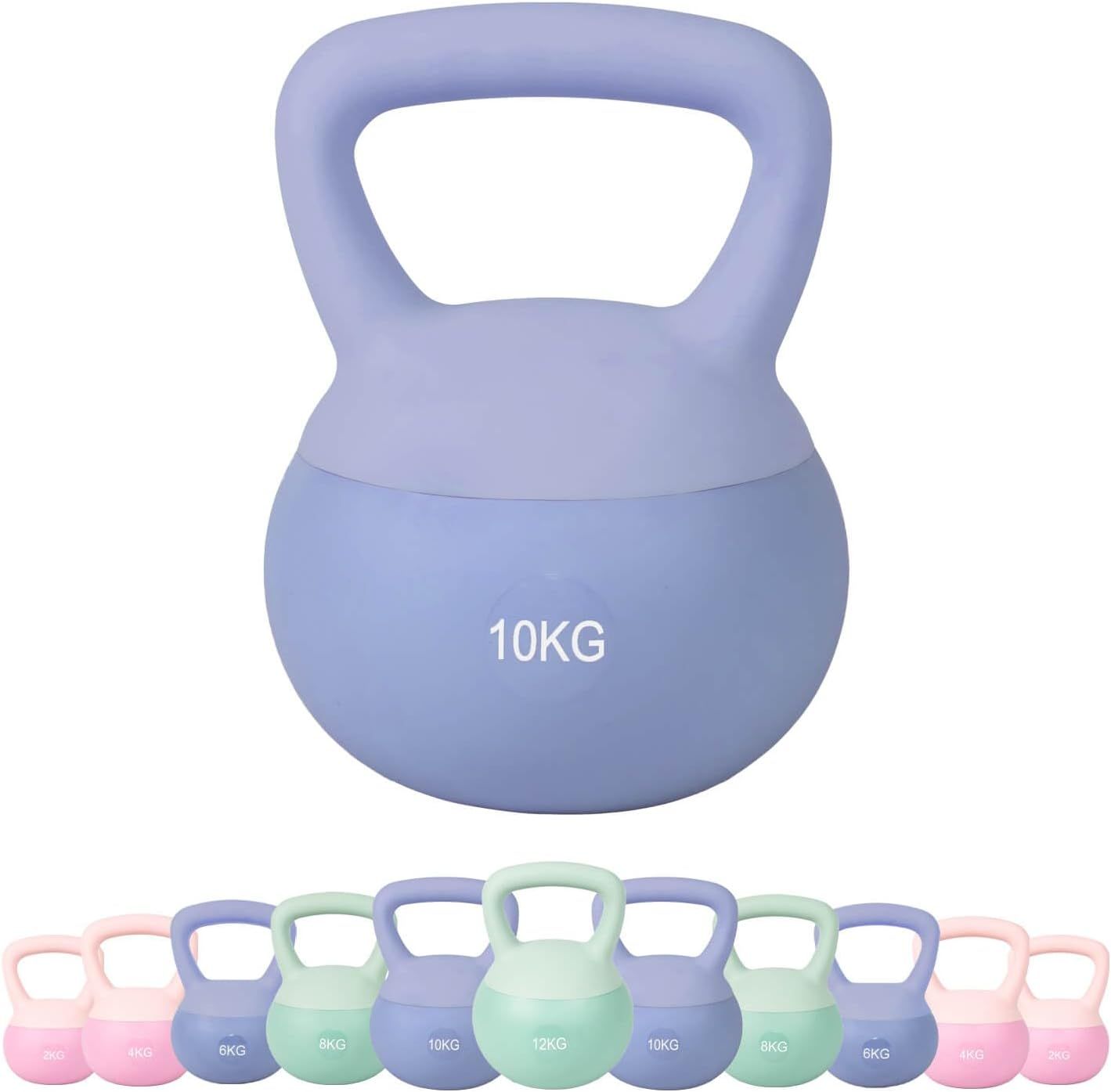 Kettlebell Pesa Rusa PVC Suave Elástico 2-12 kg  Varios Colores