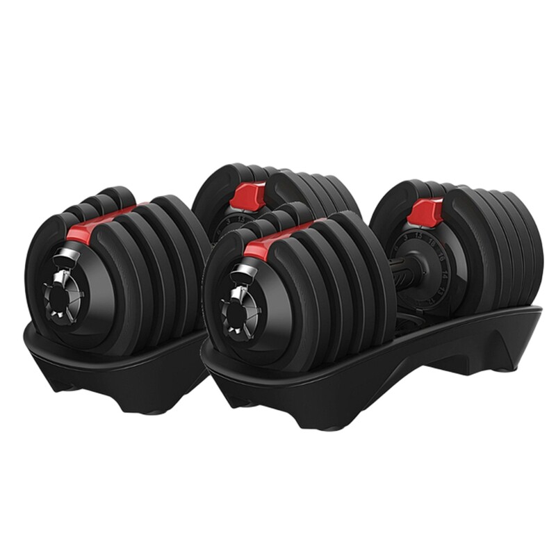 2 Mancuernas Ajustables Power 1,5-18 kg (Par) con Base de Almacenamiento 2 Mancuernas Ajustables Power 1,5-18 kg (Par) con Base de Almacenamiento