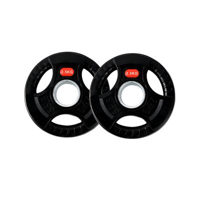 2 Discos de Pesas 2,5 kg 30 mm de 3 agarres con Recubrimiento de Caucho Fitness
