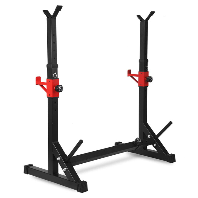 Soporte Rack Pesas Ajustable Negro Profesional Carga Máxima de 200 kg Reacondicionado