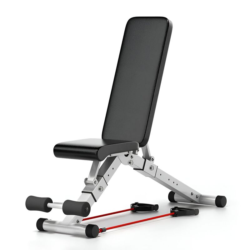 Banco de Musculación Profesional Ajustable Plegable Carga Máxima 300 kg