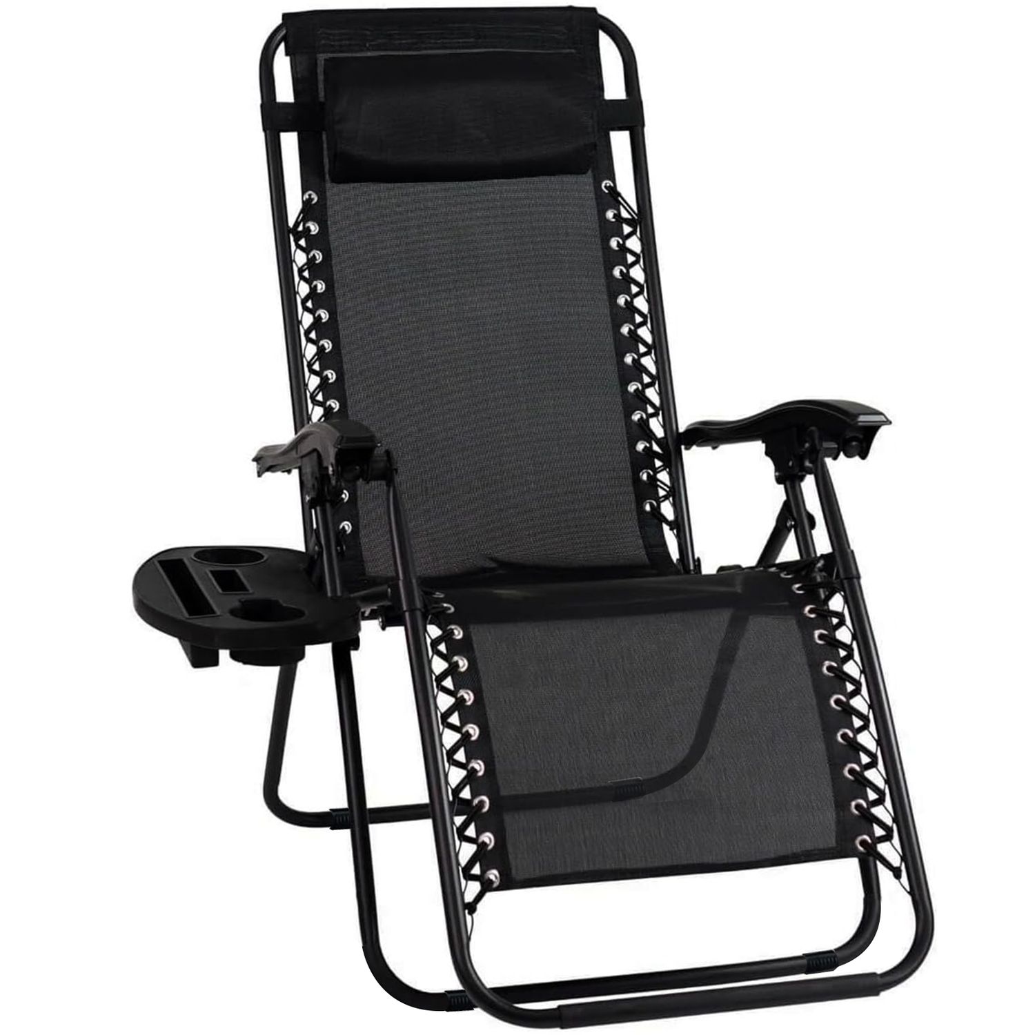 Silla Plegable Camping Tipo Tumbona Multiposición Negro