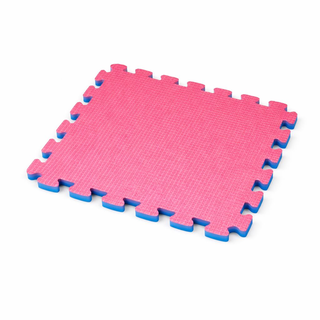 Suelo Puzzle Eva Profesional Tatami 1x1 m y Grosor 4 cm Rojo/Azul