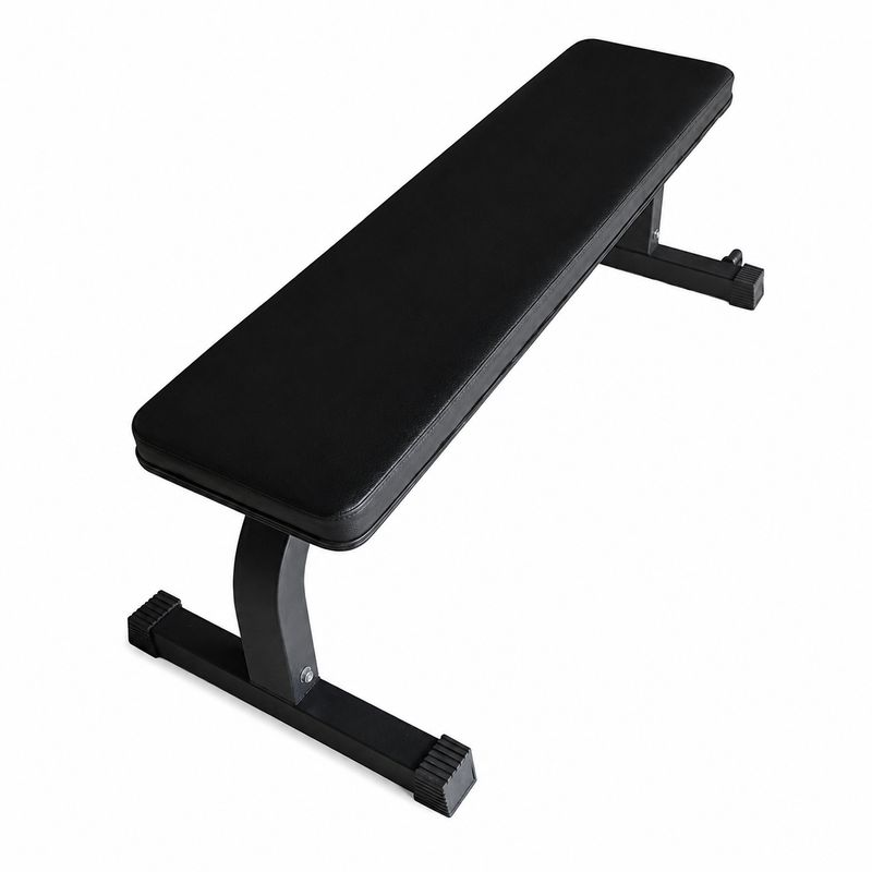 Banco Plano Musculación Profesional Alta Carga 350 kg Gimnasio Fitness Negro