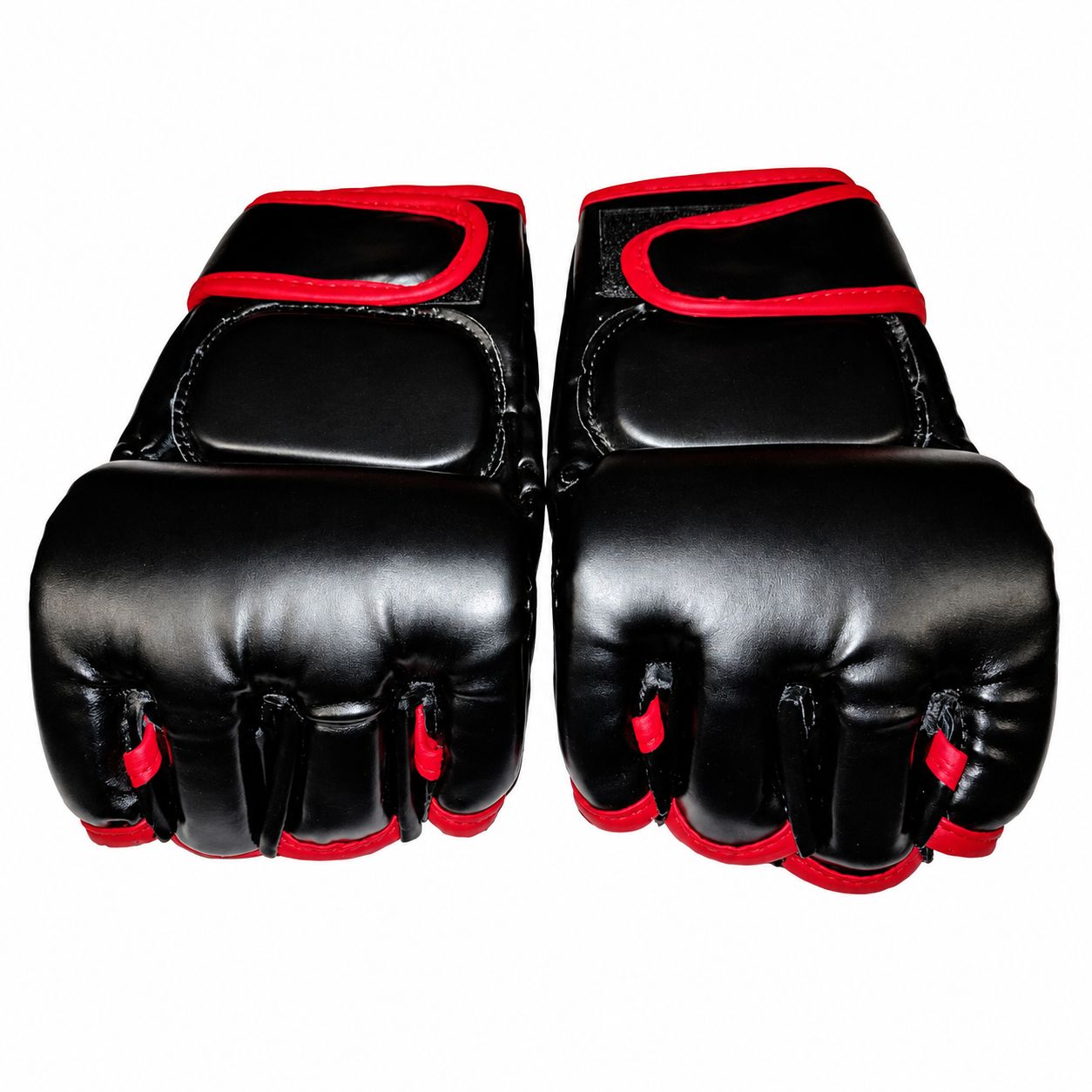 Guantillas MMA Cuero Sintético Alta Calidad Negro/Rojo