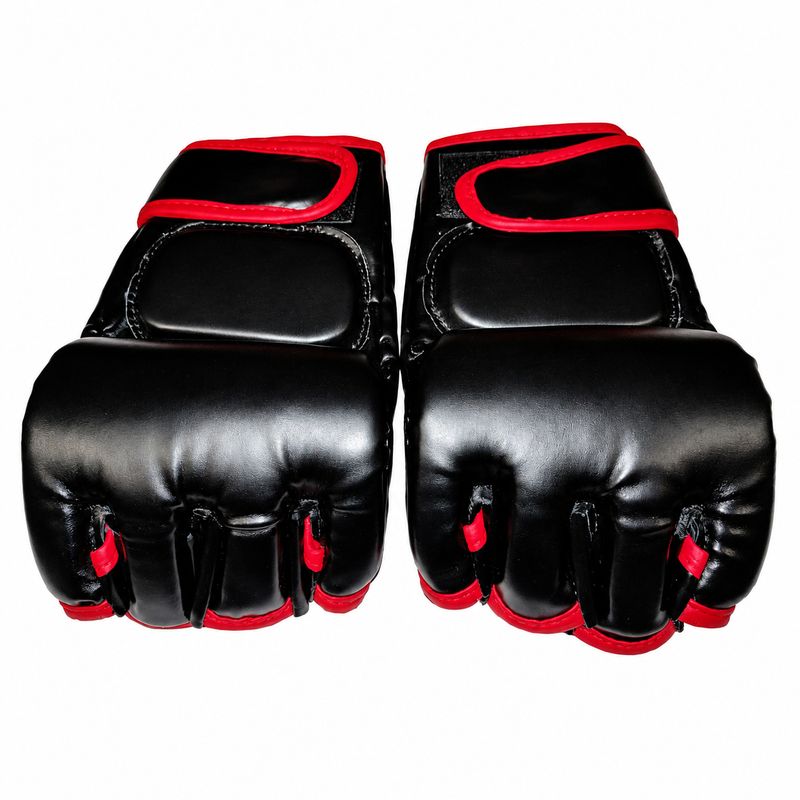 Guantillas MMA Cuero Sintético Alta Calidad Negro/Rojo