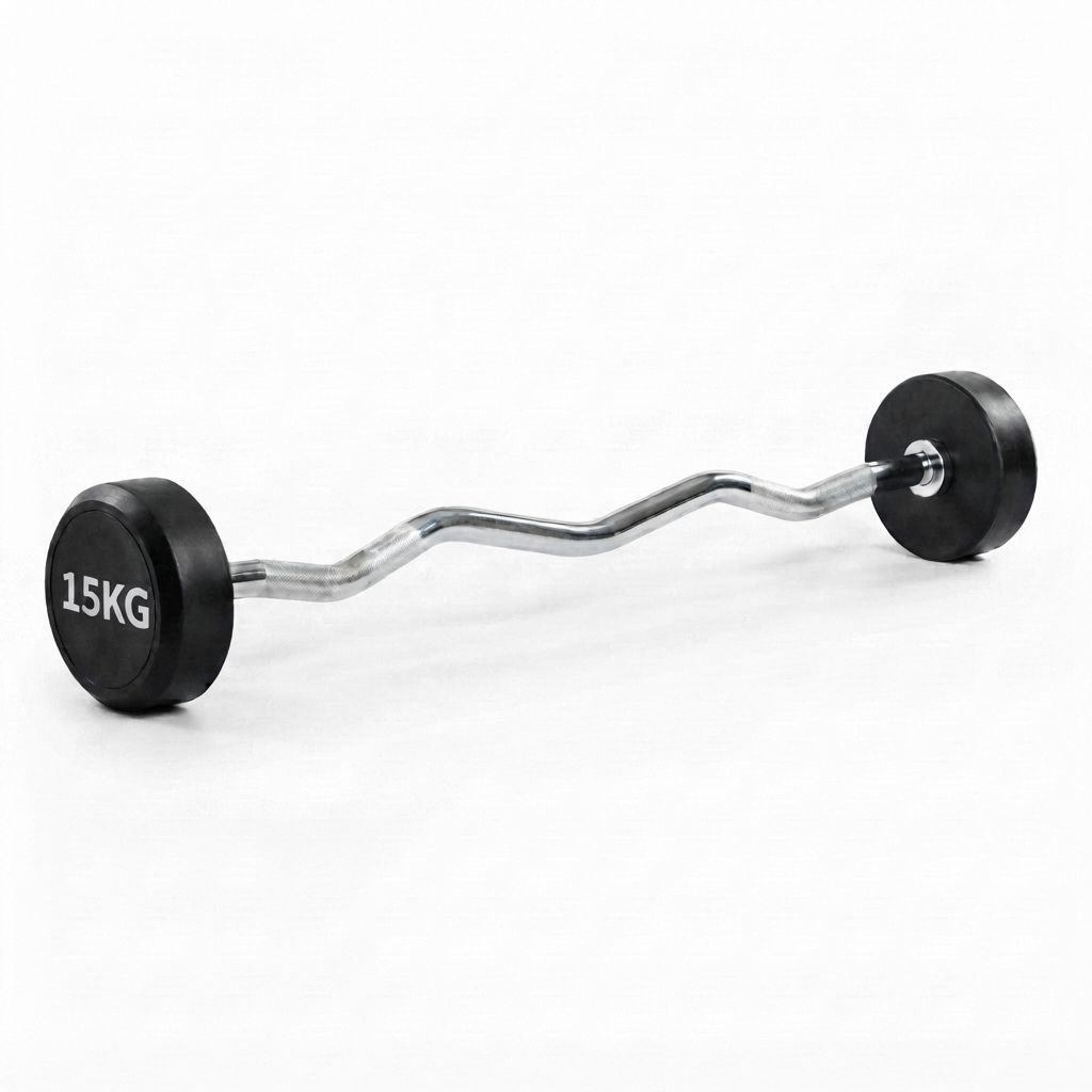 Barra de Pesas Curvada o Z Montada 15 kg Musculación Fitness