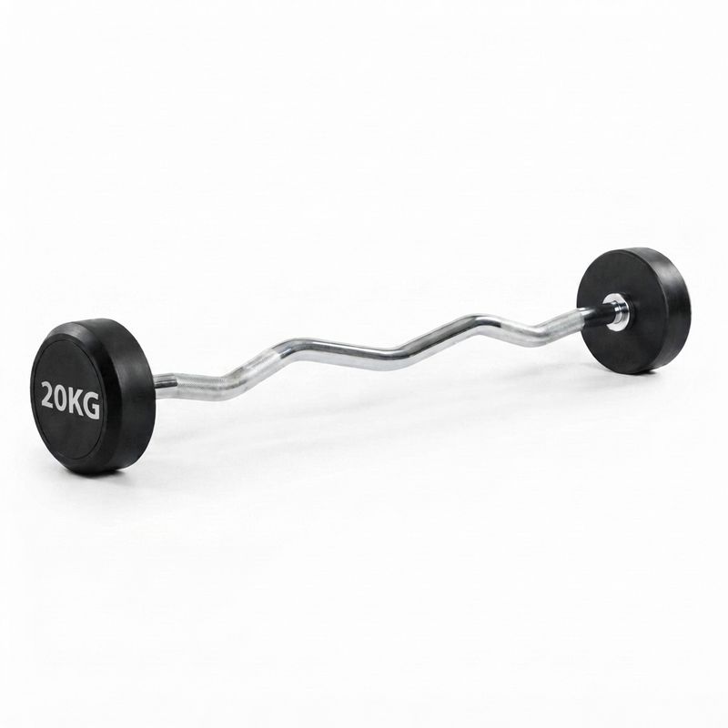 Barra de Pesas Curvada o Z Montada 20 kg Musculación Fitness
