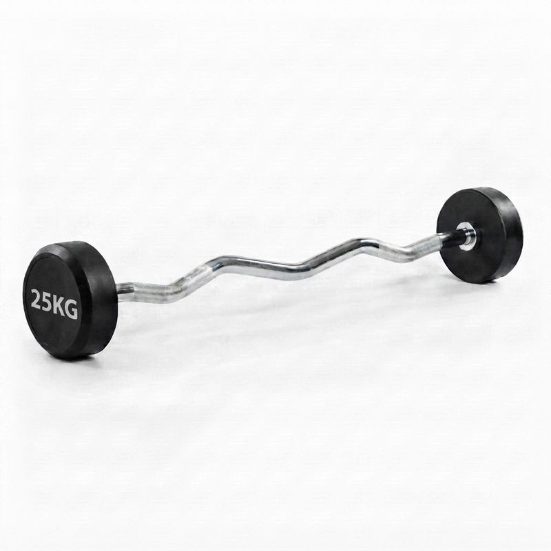 Barra de Pesas Curvada o Z Montada 25 kg Musculación Fitness