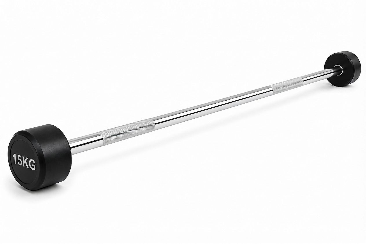 Barra de Pesas Recta Montada 15 kg Musculación Fitness