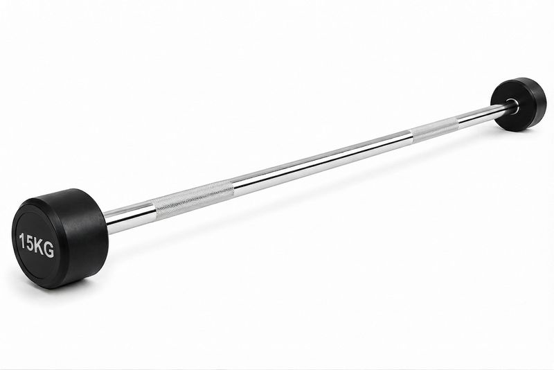 Barra de Pesas Recta Montada 15 kg Musculación Fitness