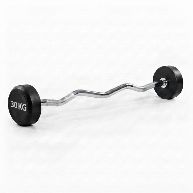 Barra de Pesas Curvada o Z Montada 30 kg Musculación Fitness