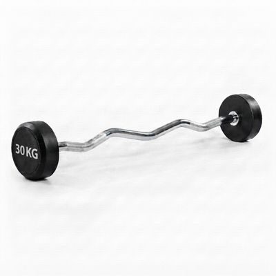 Barra de Pesas Curvada o Z Montada 30 kg Musculación Fitness