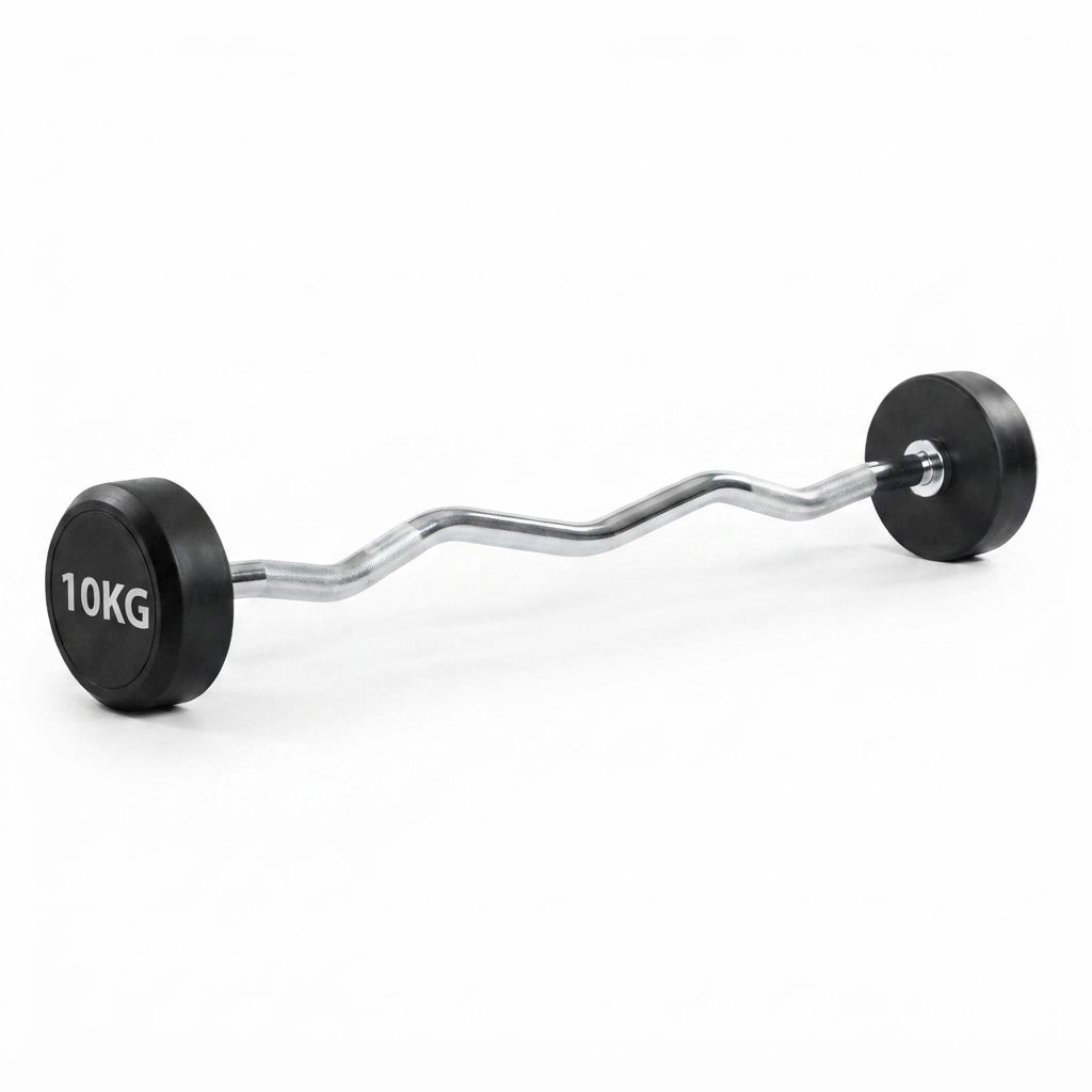 Barra de Pesas Curvada o Z Montada 10 kg Musculación Fitness