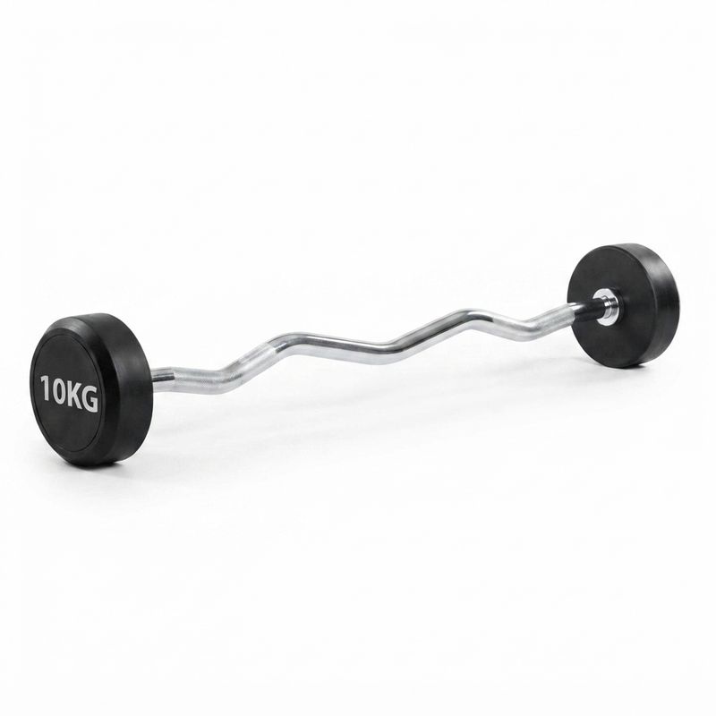 Barra de Pesas Curvada o Z Montada 10 kg Musculación Fitness