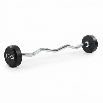 Barra de Pesas Curvada o Z Montada 10 kg Musculación Fitness