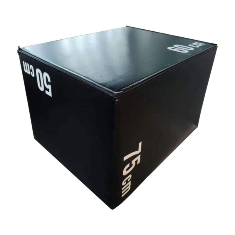 Cajón de Salto Pliométrico de Foam 51x61x75 cm Cross Training 30 kg Negro