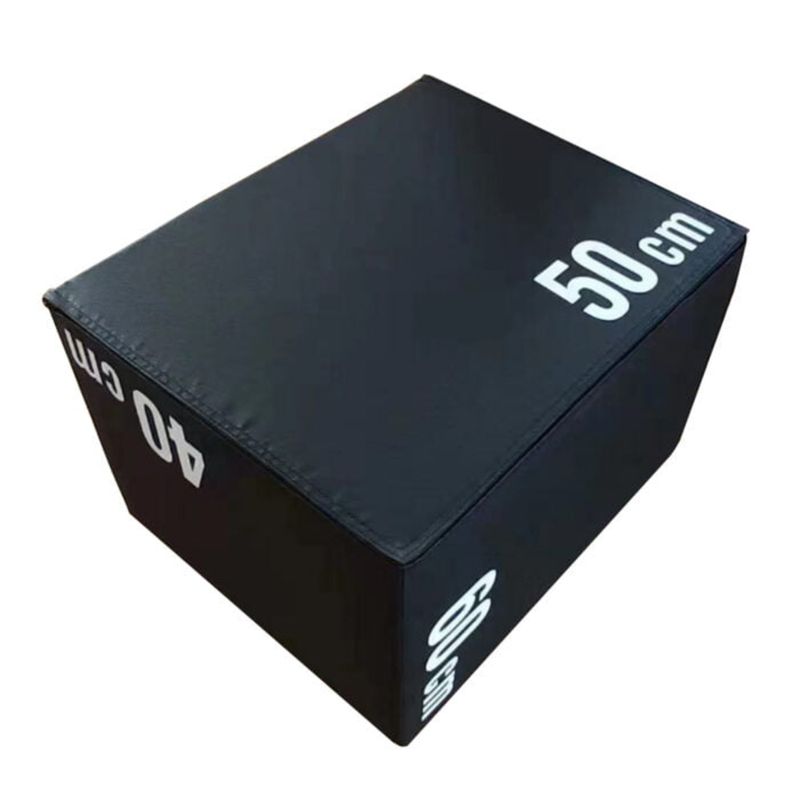 Cajón de Salto Pliométrico de Foam 40 x 50 x 60 cm cm Cross Training 15 kg Negro