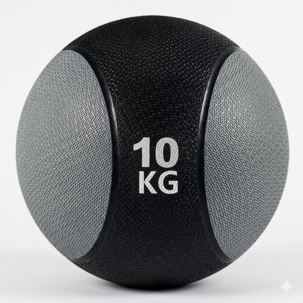 Balón Medicinal con Bote 10 kg Fitness Gris