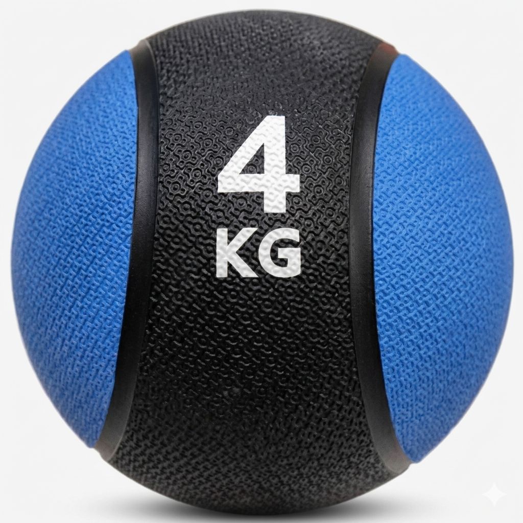 Balon Medicinal con Bote 4 kg Fitness Azul