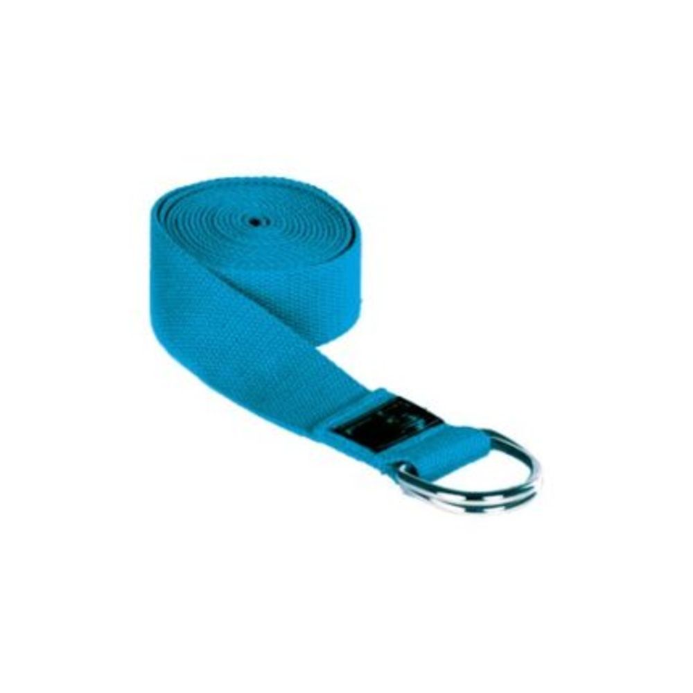 Cinturón de Yoga 2,44 m con Hebilla D-Anillos Azul