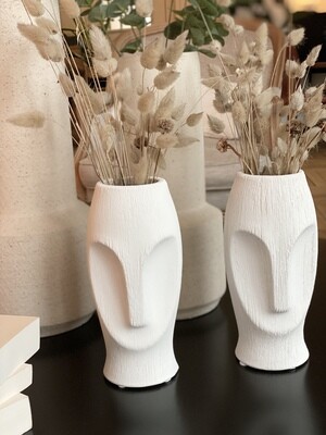 Moaï vase céramique blanc