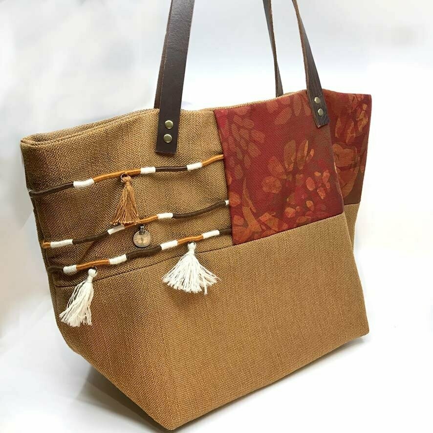 Sac cabas galon tressé