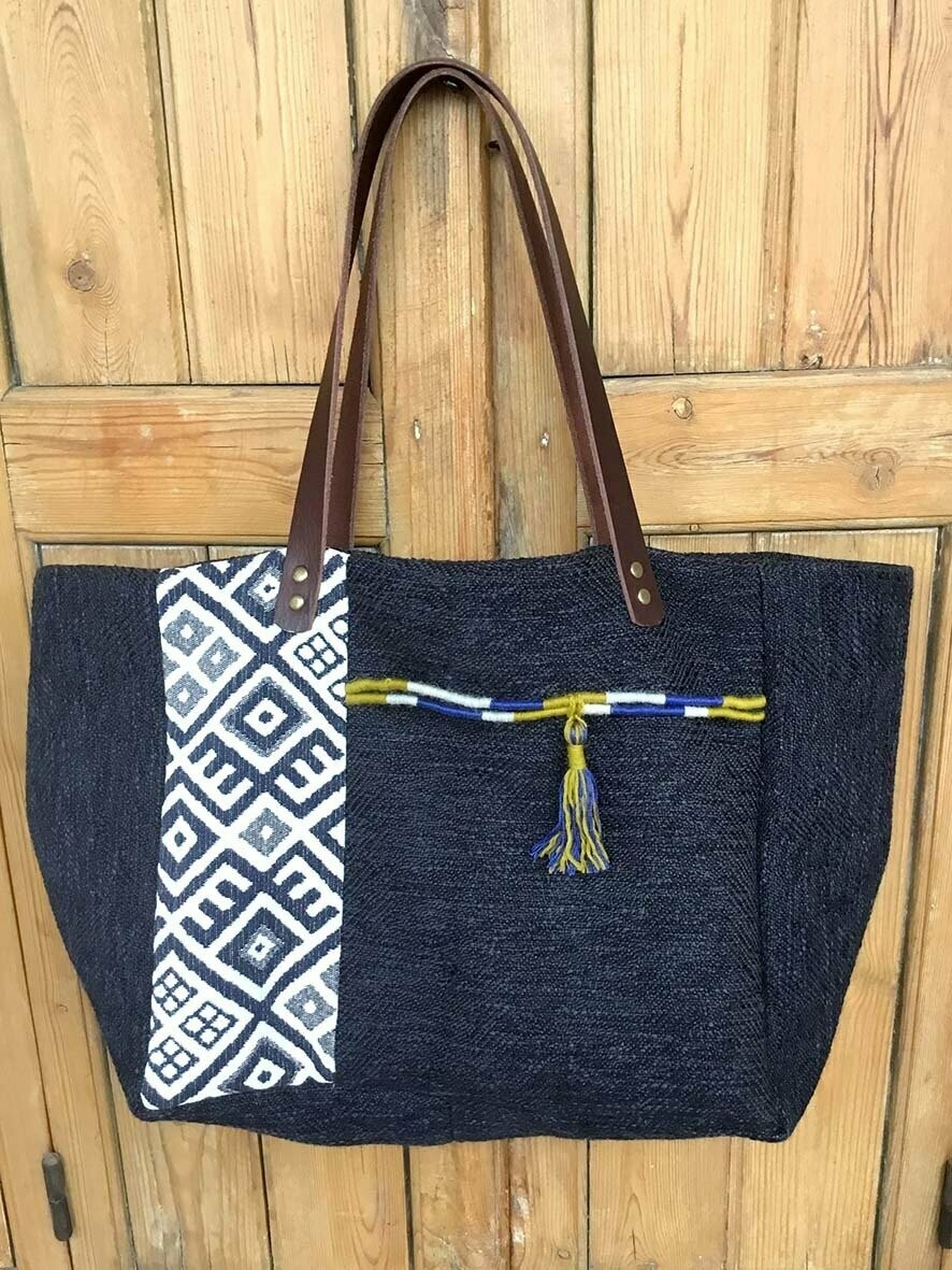 Sac cabas galon tressé