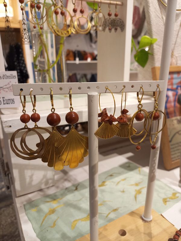Boucles d'oreilles jaspe 