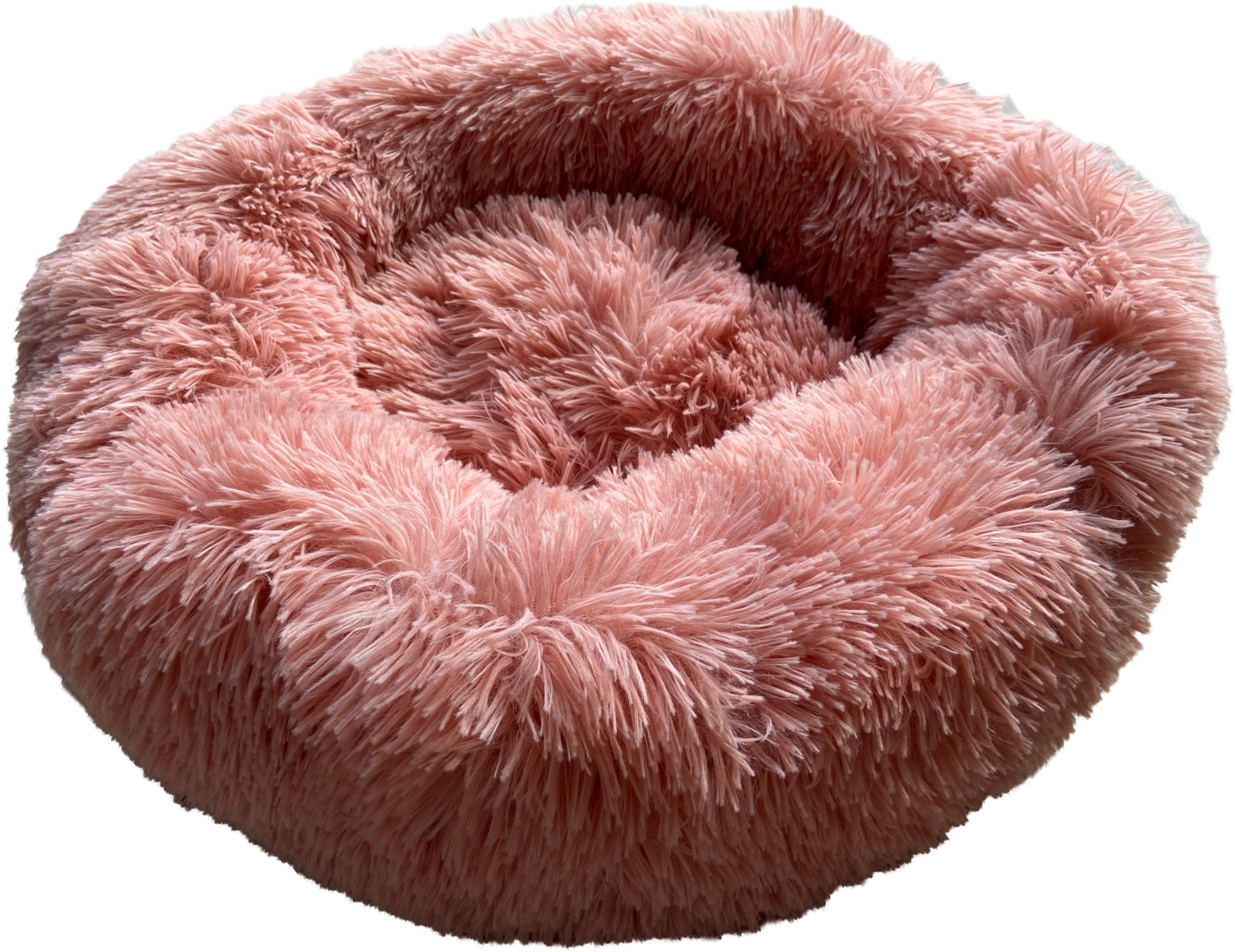 Katten- en hondenmand - pluche donut - zalm roze - Ø 50 cm