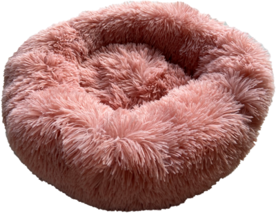 Katten- en hondenmand - pluche donut - zalm roze - Ø 50 cm