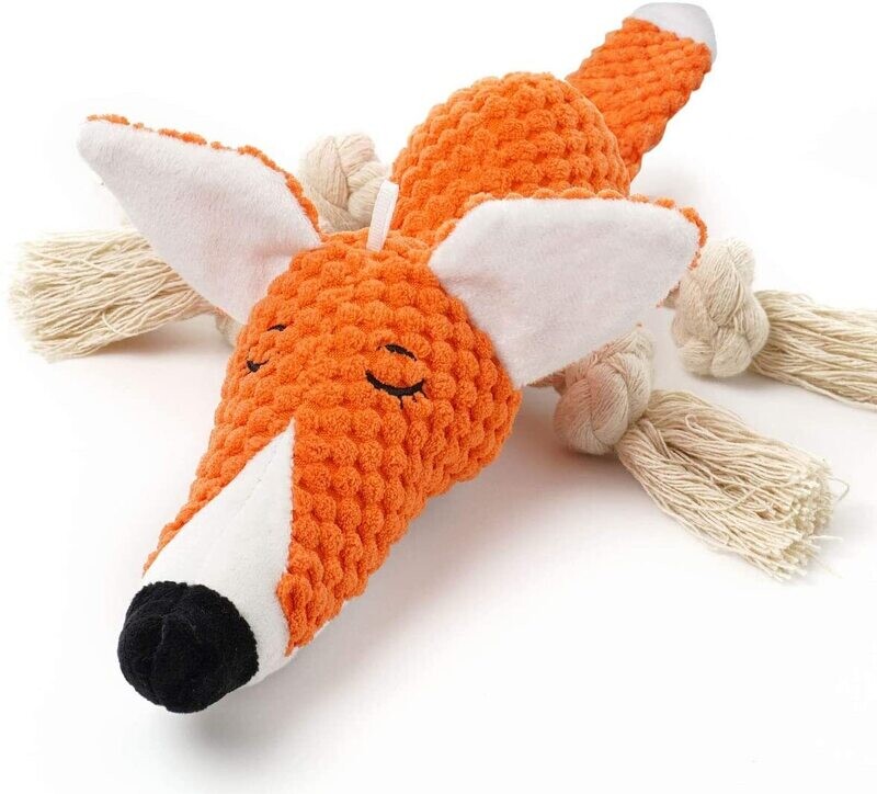 BoDutch Honden knuffel Vos - Puppyknuffel - Knisperoortjes - met piep